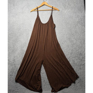 Publik Jumpsuit Women's 1X Brown Sleeveless Flowy One Piece